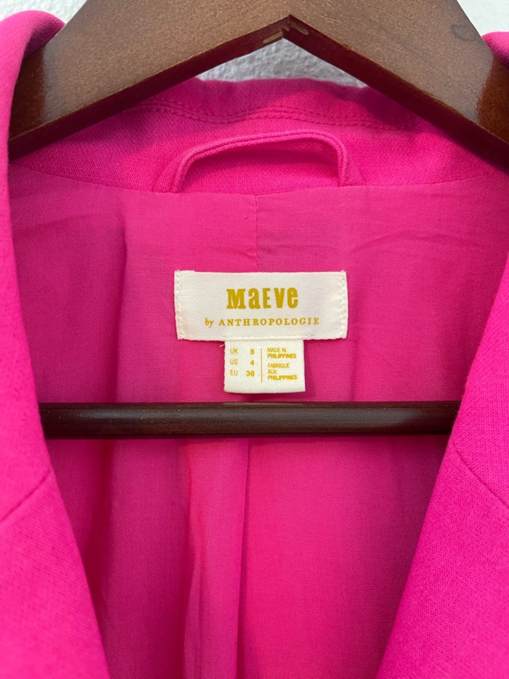 Anthropologie Hot Pink Double-Breasted Blazer - Picture 4 of 8